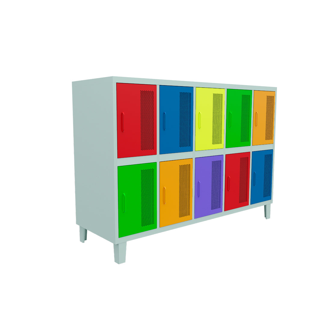 Lockers Kids Puerta Malla perforada Multicolor 5-10